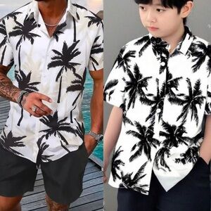 SHIEN father and son Hawaiian/ tropical shirts men’s size XL and boys size 9.